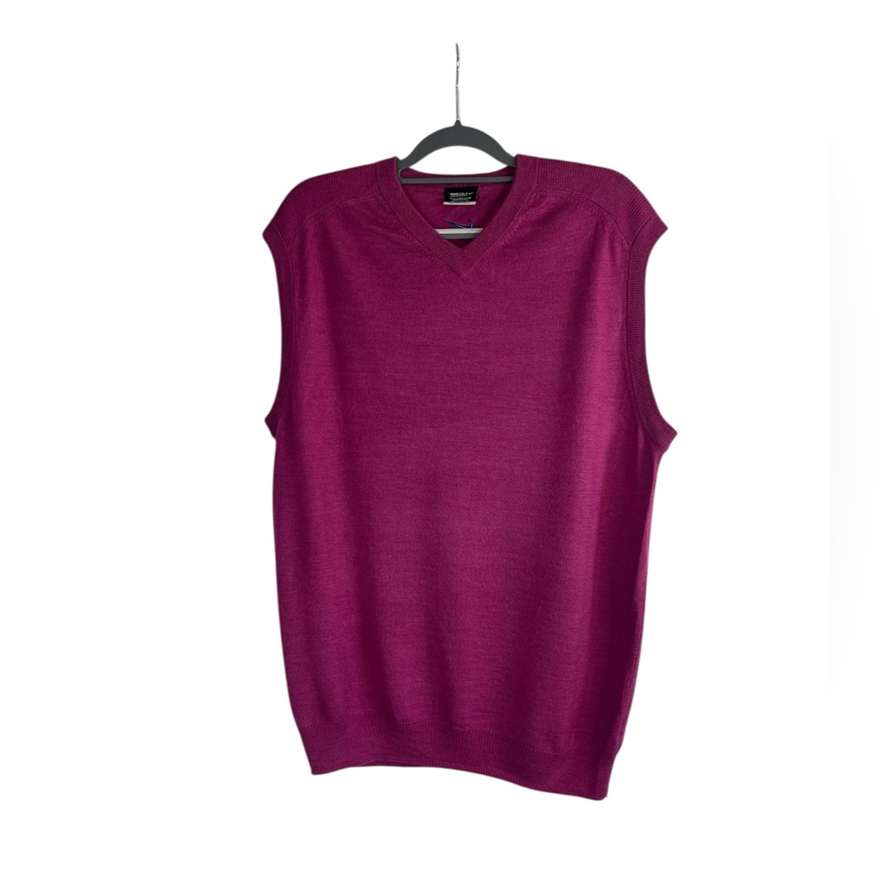 Nike Golf Tour Performance Men’s Sweater Vest XL Pink Merino‎ Wool Blend